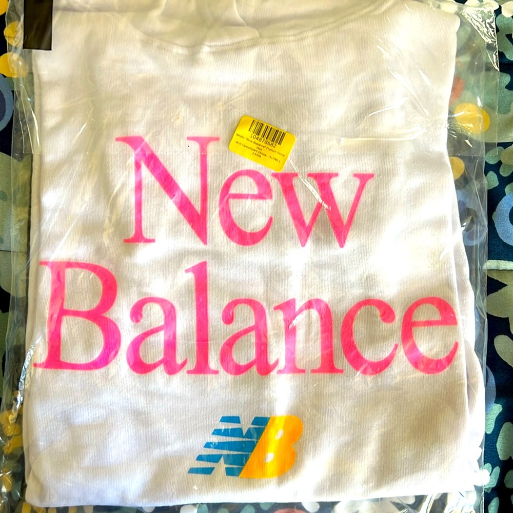 NEW BALANCE - NWT White French Terry Hooded Sweatshirt Dress - Girls Size: S
